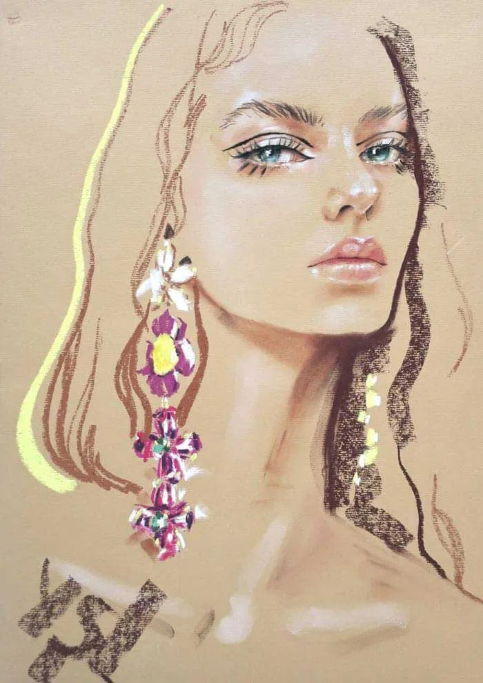 Makeup art drawing illustration YSL by Zhenya Z