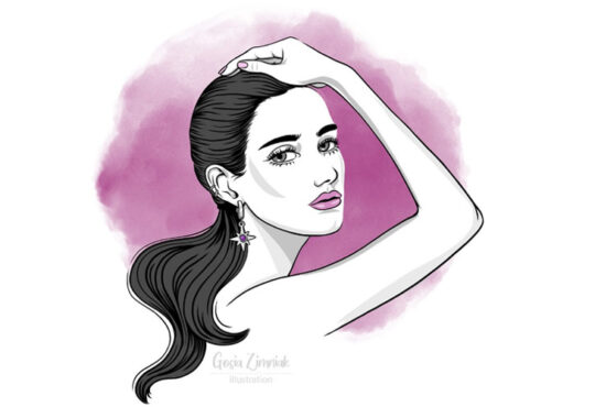 Girl fashion face illustration by Gosia Zimniak