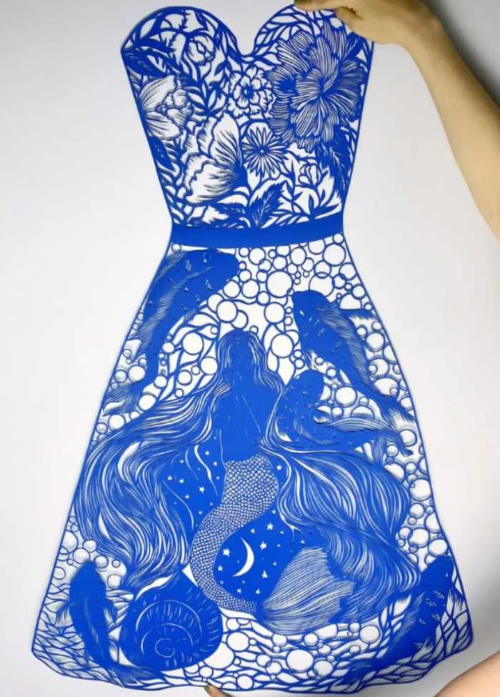 Create paper cutting dresses and paper collages - Trendy Art Ideas Create paper cutting dresses and paper collages - Trendy Art Ideas