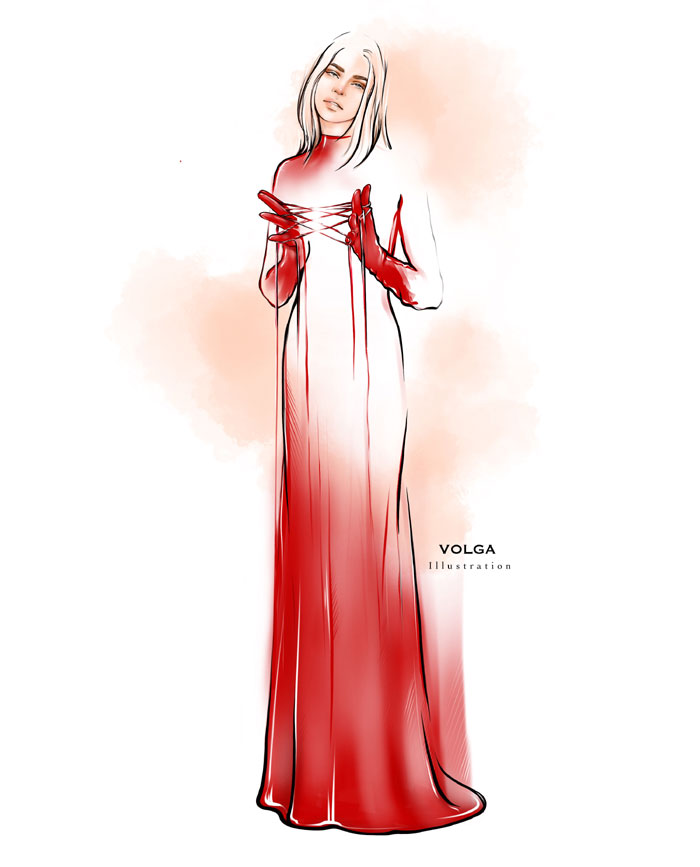 Lady in red Illustration