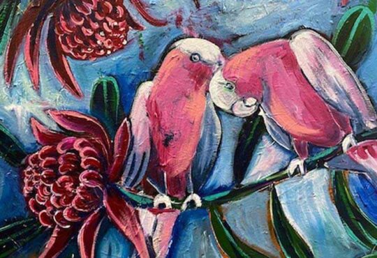 Love birds painting by Lucy Car