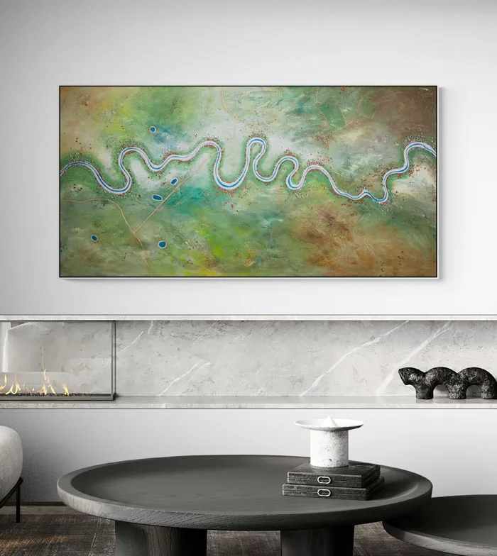 Abstract landscape painting by Tania Chanter