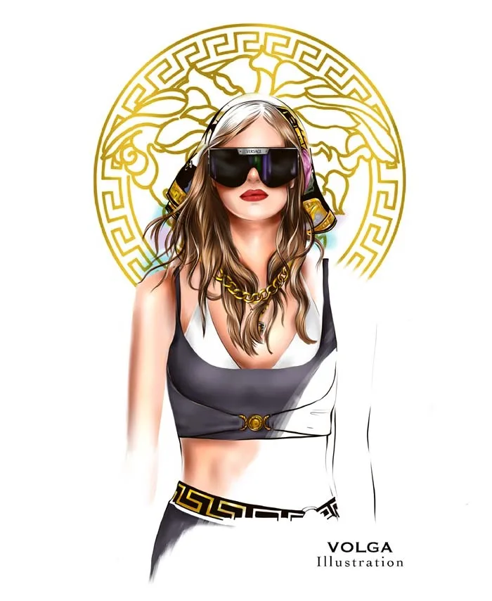 Versace fashion illustration
