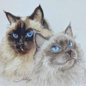 Artist Olga Matyunina draws nature and animals, especially cats