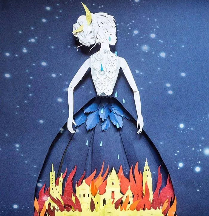 Paper collage Reminder that Black Friday artist Eugenia Zoloto, Ukrainian paper artist Eugenia Zoloto, Paper cutting art, paper art, paper art design, paper craft art, Hand cut paper art, Paper cut illustration Paper collage Reminder that Black Friday by Eugenia Zoloto