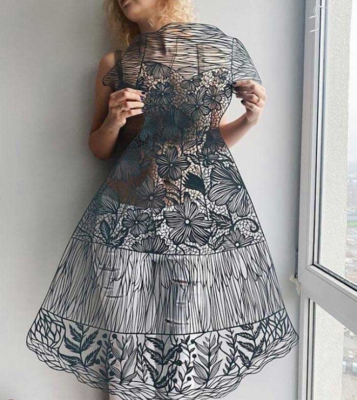 Paper craft dress by Eugenia Zoloto