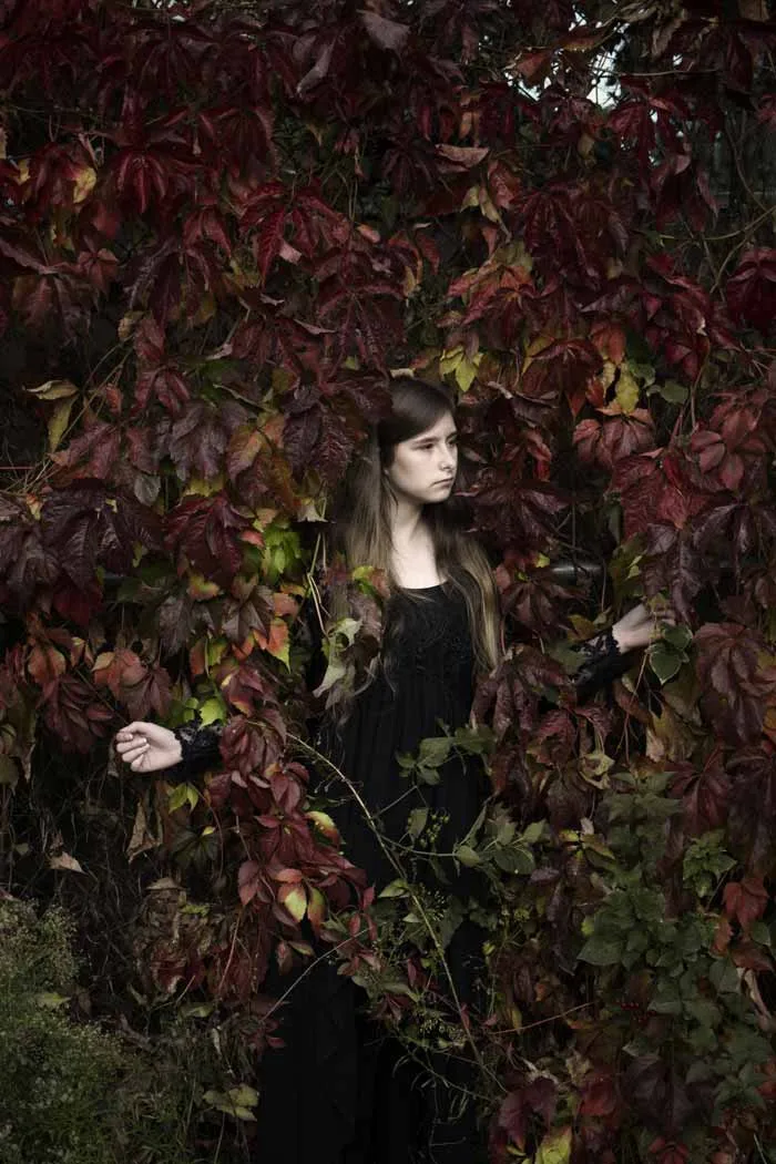 Red leaves alyssa photography art by Vanessa Skotnitsky, Conceptual photography ideas, Portrait photography, Fine art portrait photography Red leaves alyssa photography art by Vanessa Skotnitsky
