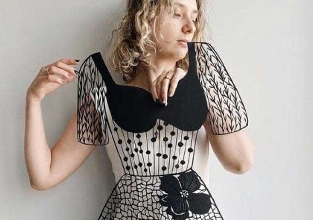 Beautiful paper cut dress by Eugenia Zoloto