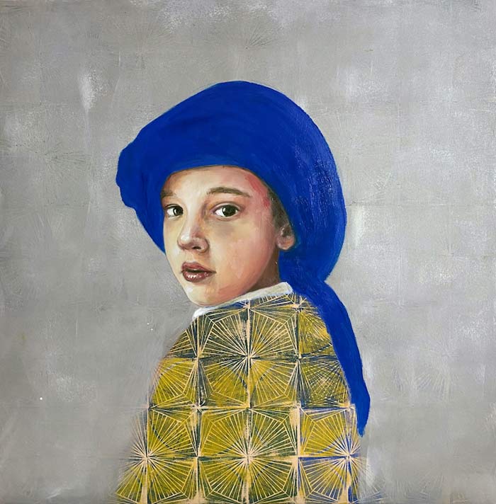 Boy Senza Pearl Acrylic and oil painting by Leah Mariani