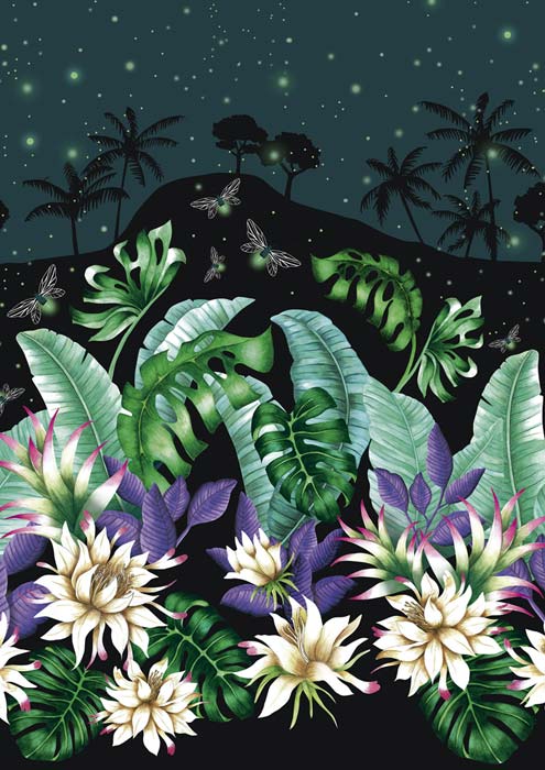 Shein Flower and Leaf Pattern Dress illustration by Daniela Castro