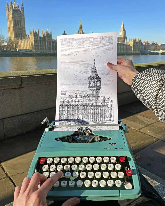 Big Ben in Context Typewriter art by James Cook