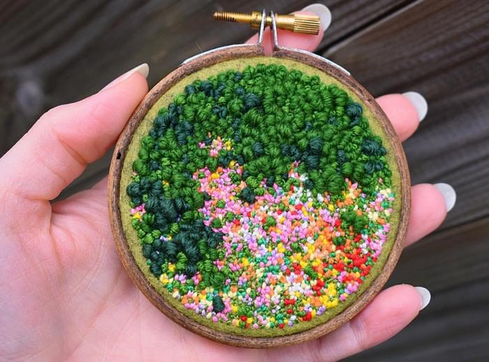 Gorgeous aerial embroidery landscape
