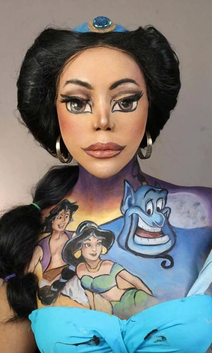 Disney Aladdin chest painting by Kristin Ker