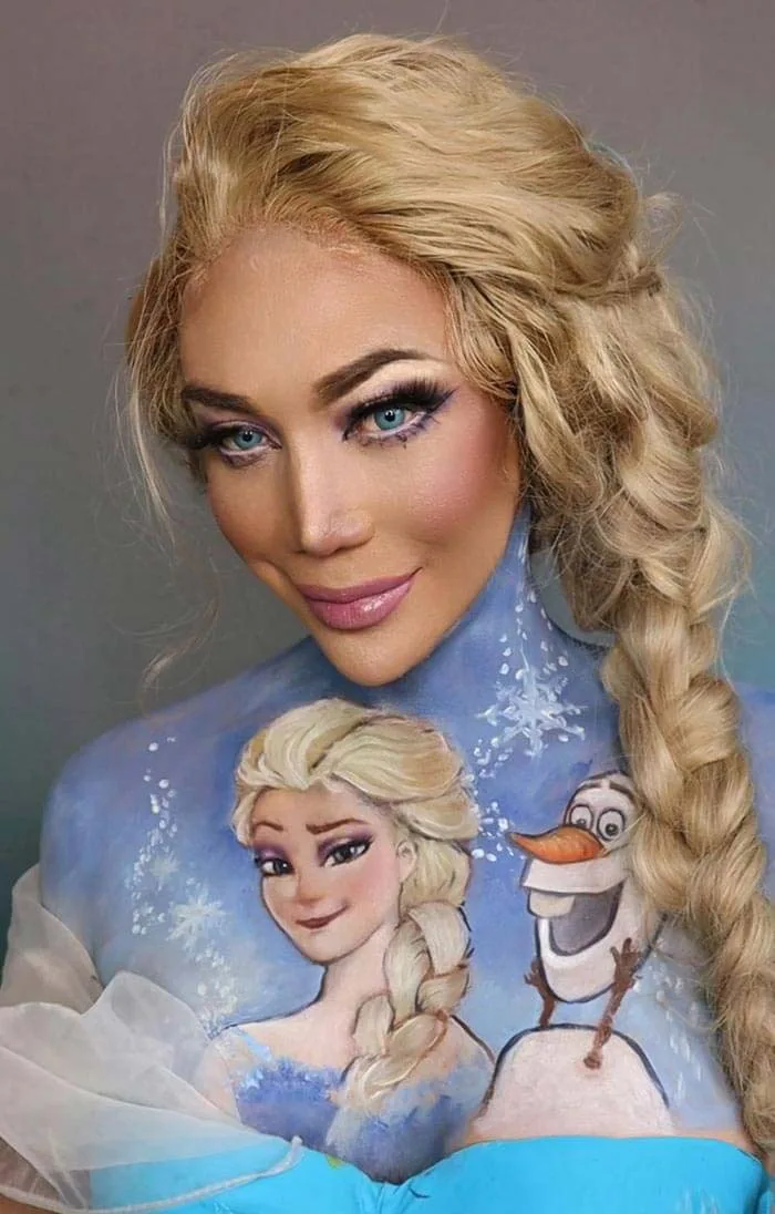 Disney princess chest painting by Kristin Ker