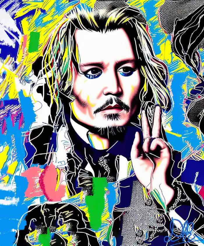 Johnny depp pop art by artist Diana Ringo