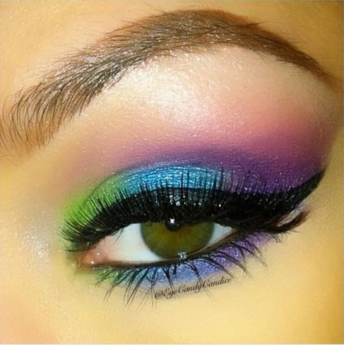 Rain bow eyes makeup look by Candice