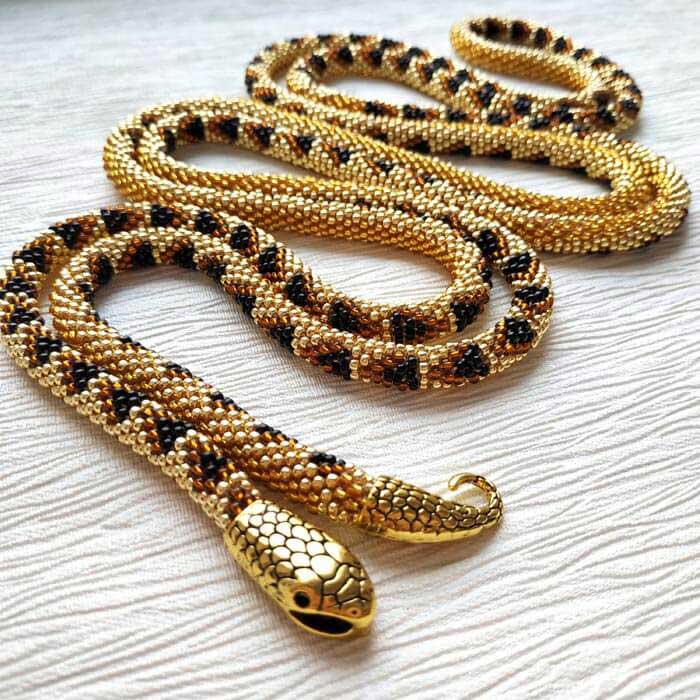 Snake necklace gold_Snake jewelry for women by FoxyStyleJewelry