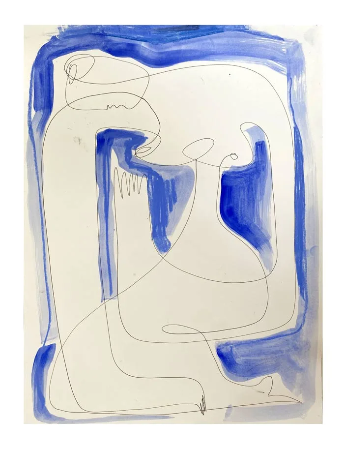 Abstract Line Painting by one line artist Koketit Shira Barzilay