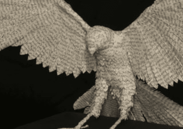 Paper bird sculpture art