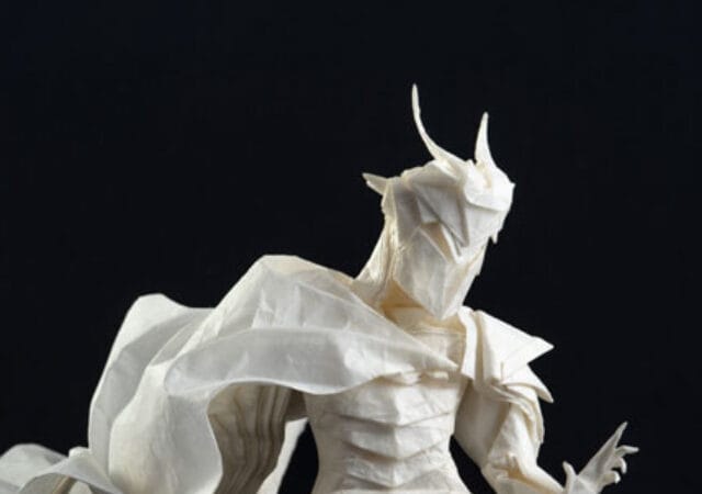 Spearman folded paper art by Juho Konkkola
