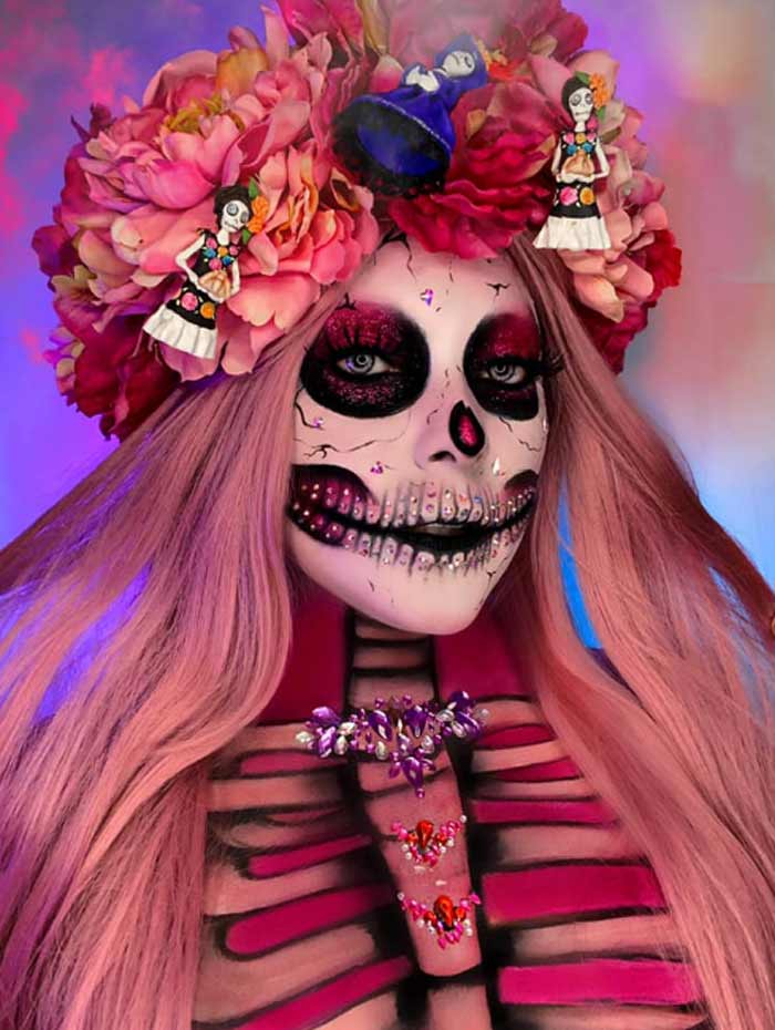 Amazing skull makeup girl Sarai Paniagua