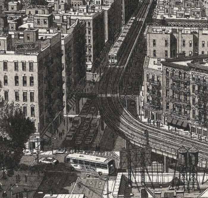 Brooklyn and Manhattan in the Distance realistic drawing by Stefan Bleekrode