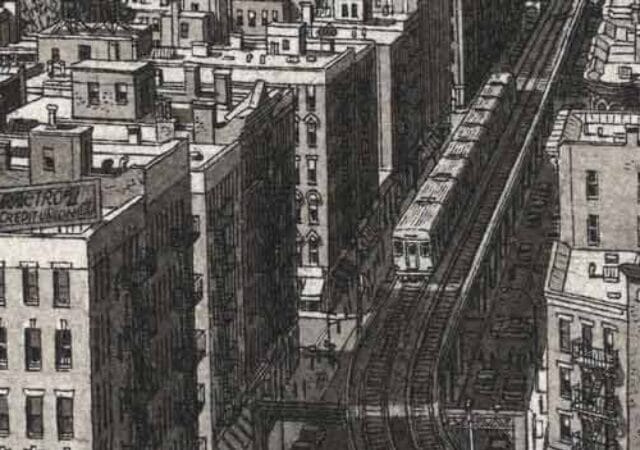 Brooklyn and Manhattan in the Distance realistic drawing by Stefan Bleekrode