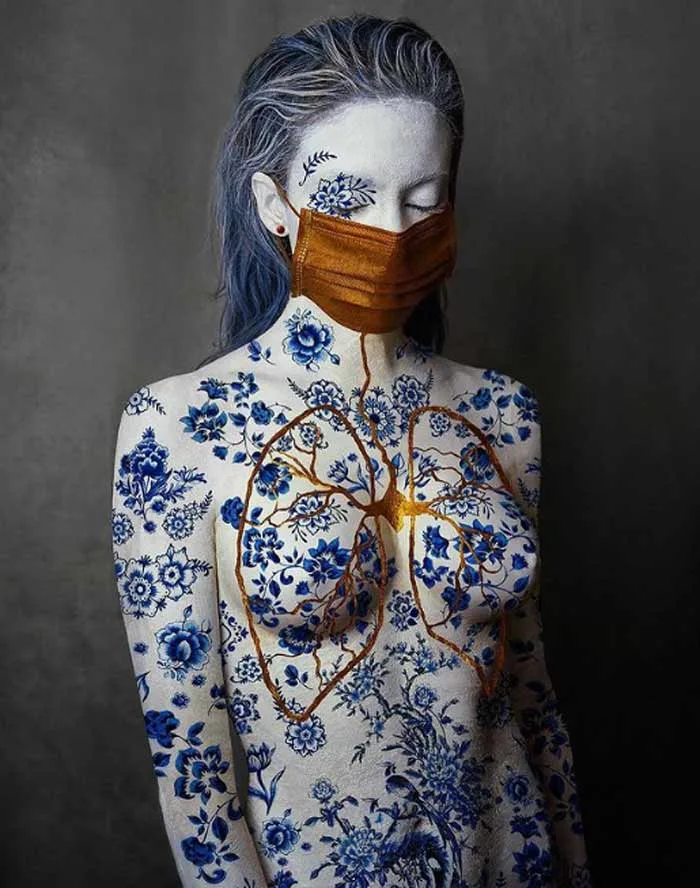 Human body painting The millenial kintsugi technique photography lidia vives
