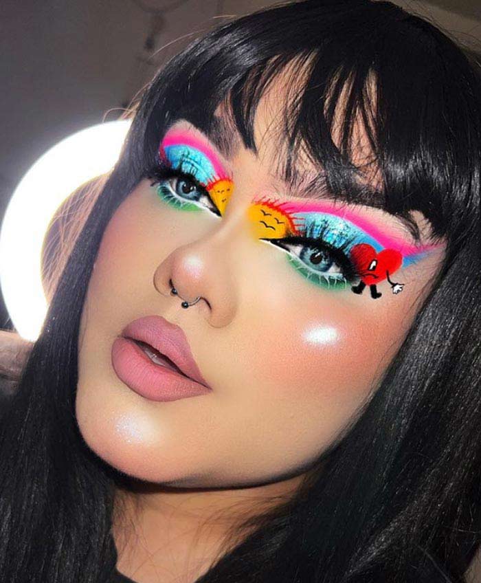 Colorful eye makeup looks by Kem Mendez