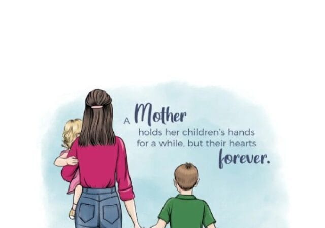 A mother holds her children's hands for a while by Gosia Zimniak