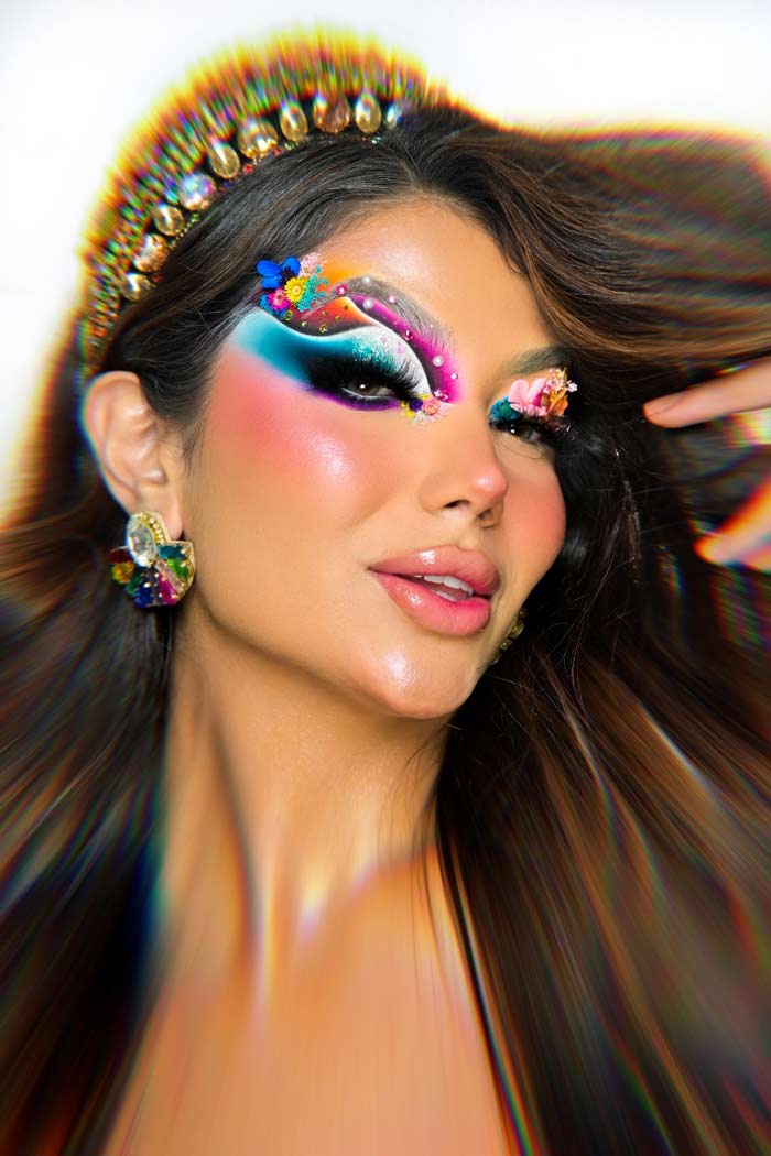 Colorful eye makeup art by by Iman Abdul