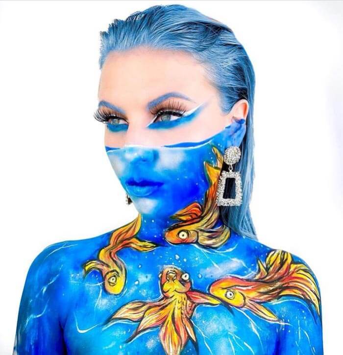 Gold fish fantasy body painting by CrystalBruises