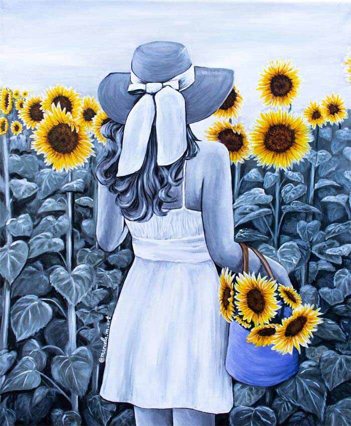 Living life in full bloom acrylic on canvas by Artist Marcela Buckley