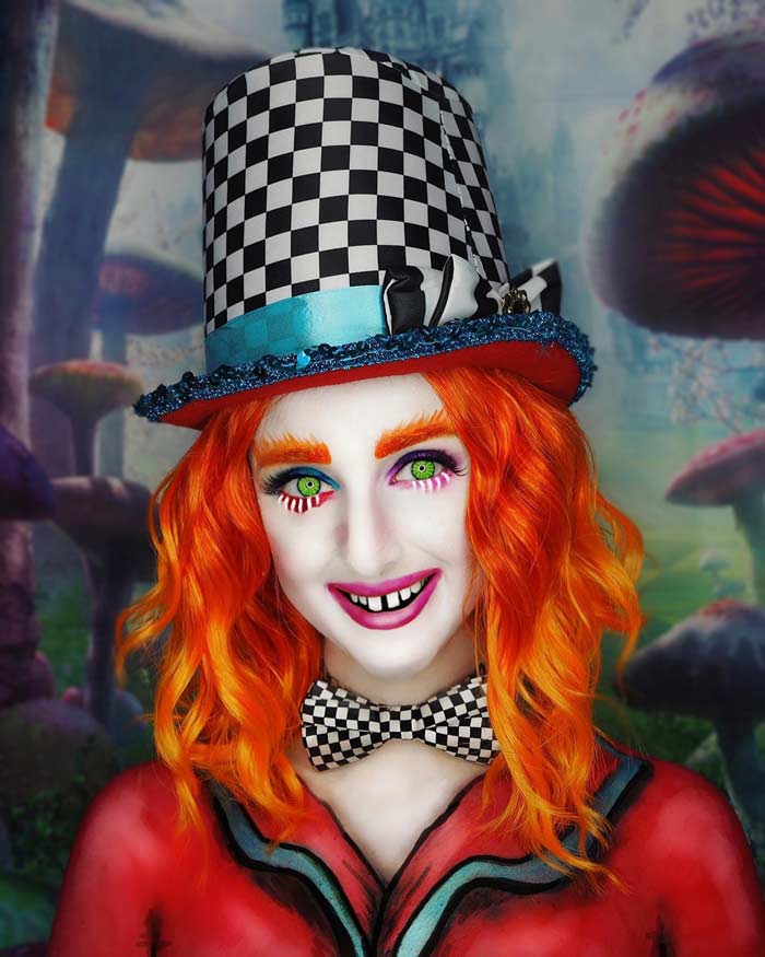 Mad hatter makeup look by Sophie Melville