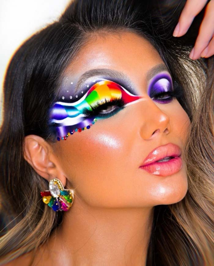 Rainbow in the Dark makeup look by Iman Abdul