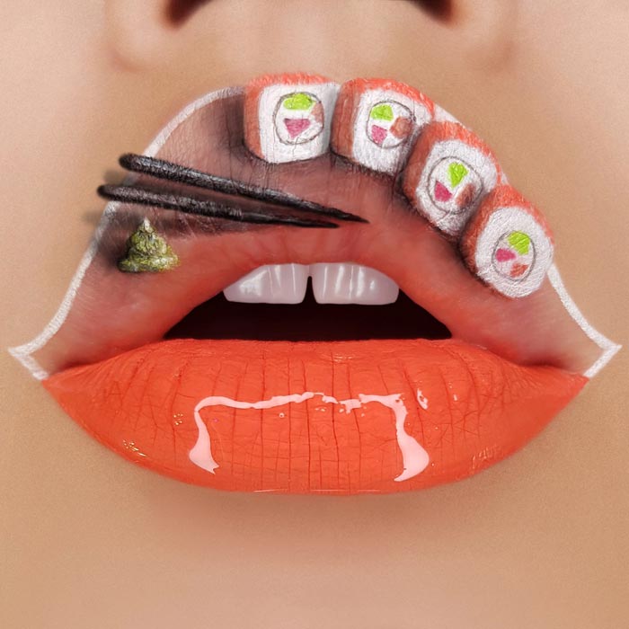 3d lips makeup art by makeup artist Tutushka Matviienko