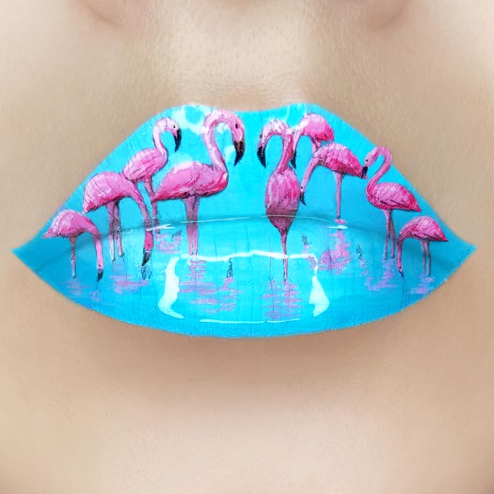 Amazing birds lips art by makeup artist Tutushka Matviienko