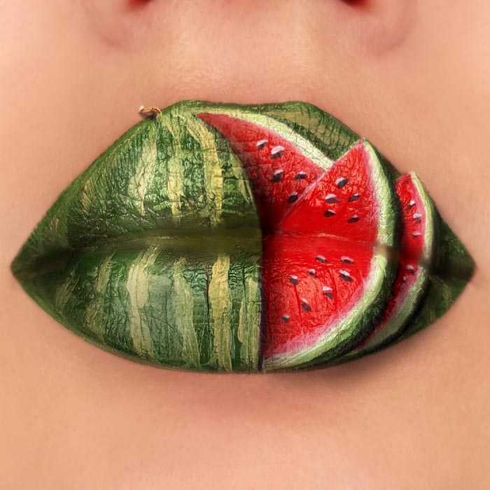 Watermelon on the lip by makeup artist Tutushka Matviienko