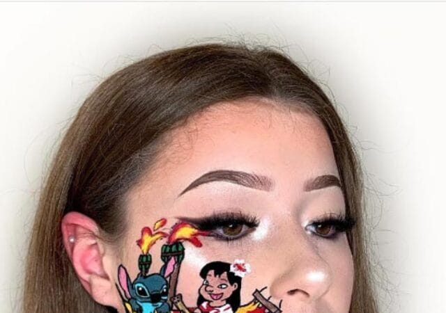 Disney lilo and stitch makeup face painting by Courtney Davies