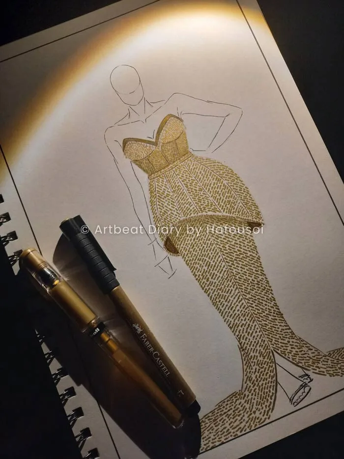 Creating stunning illustrations of women in black outfits