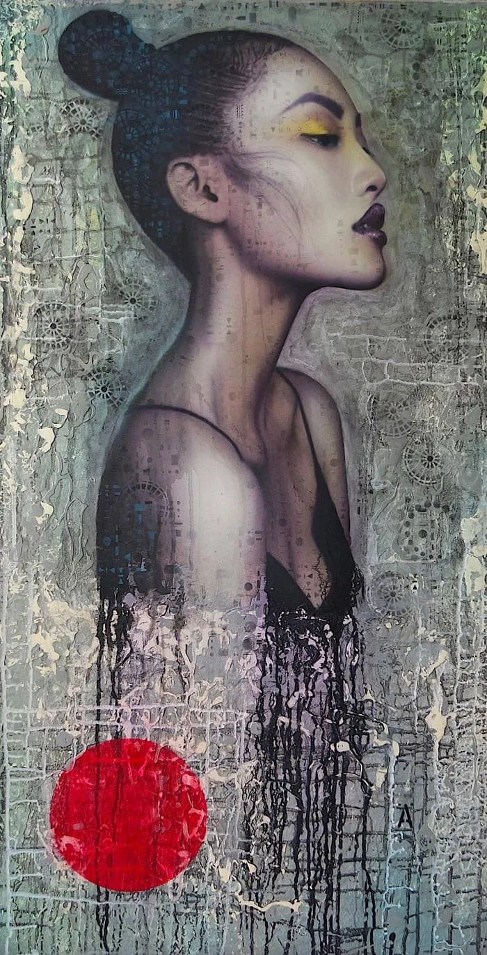 Pretty girl painting