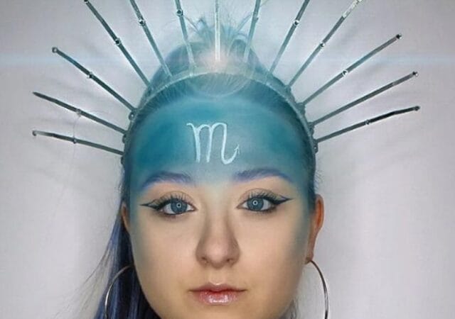 Scorpio and rose makeup painting