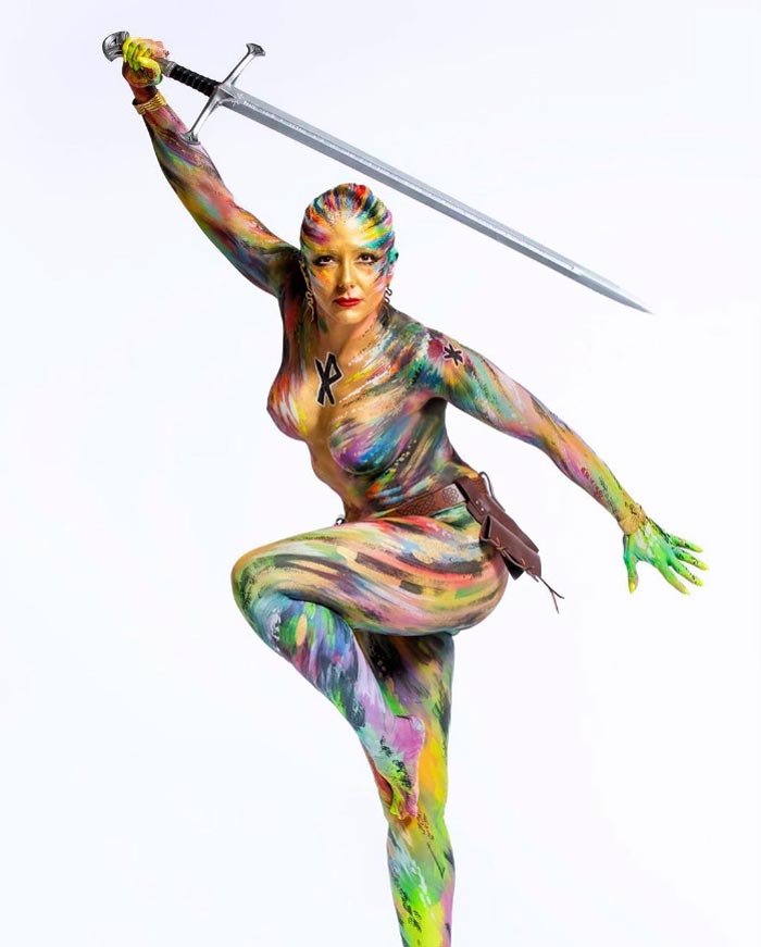 Rainbow Warrior Body Art Painting