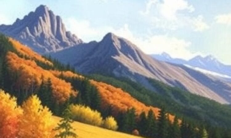 Fall Mountain landscape painting