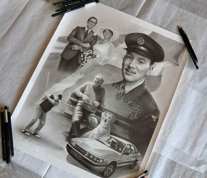 Portrait artist capturing emotions through art