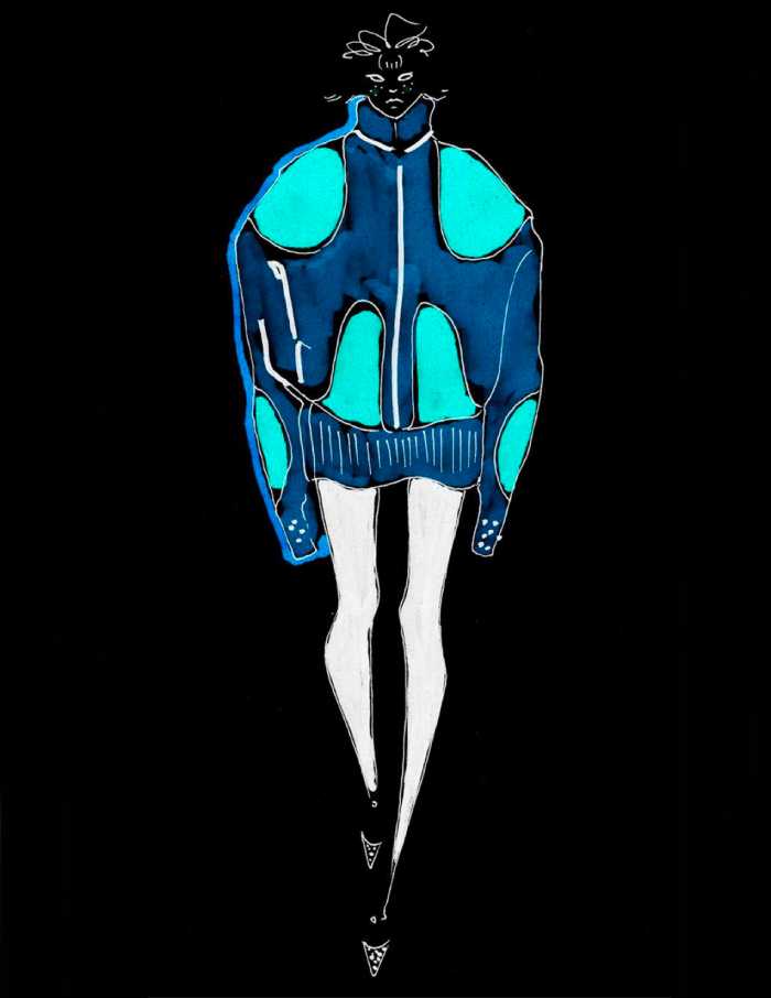 Futuristic fashion illustration design