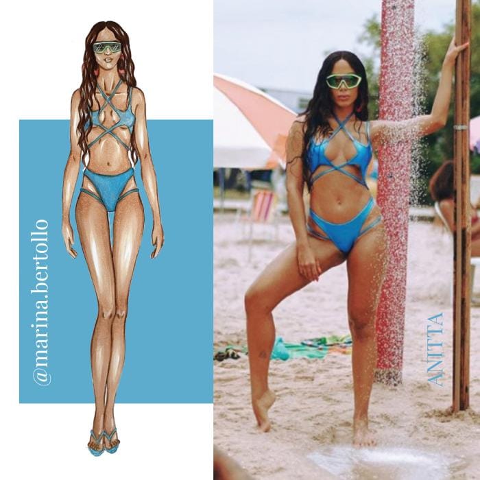 Fashion figure sketch in progress, focusing on proportions drawing and style