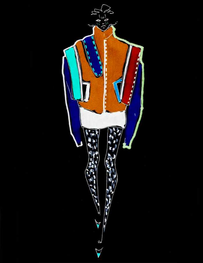 Colorful avant-garde fashion illustration
