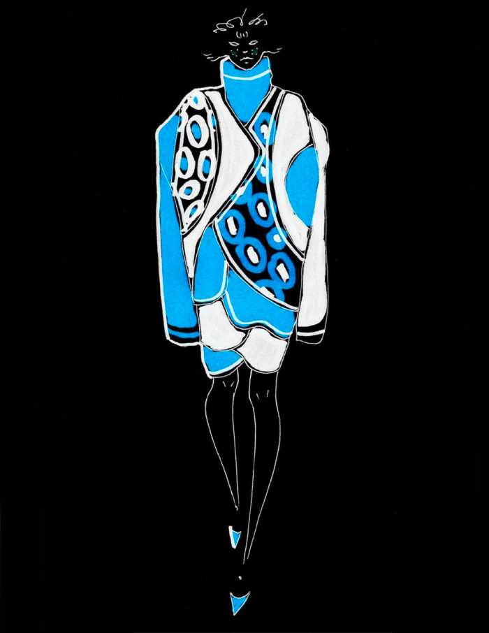 Modern artistic fashion sketch
