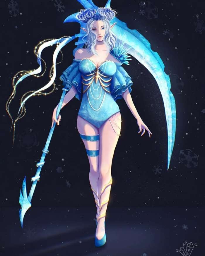 Ice Warrior Mage Character Design: Mage in Intricate Armor